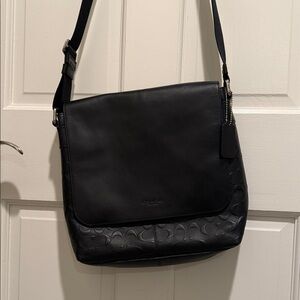 Coach Black Leather Men's Messenger Bag